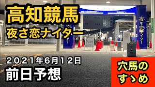 【前日予想】高知競馬（2021年6月12日）【穴馬のすゝめ】