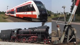 2 Pociągi - Parowóz Ol49-69 i SA132 w Rakoniewicach 2xRp1 + mechaniczne rogatki