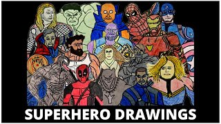Marvel's new Intro with My Superhero Drawings.✍😎