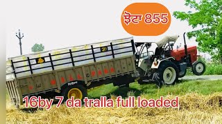 Swaraj 855 full load with 16x7 tralla 🔥🌪️ #tractor