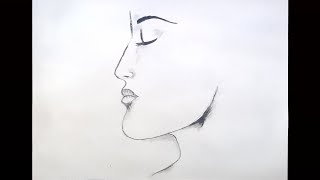 Easy way to Draw a Eyes Closed Girl (Side View) || Pencil Sketch