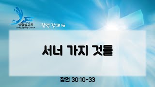 잠언 30:10-33  서너 가지 것들