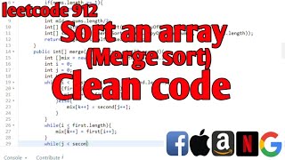 Leetcode 912 | sort an array | merge sort | #leetcode | leetcode912 | sort an array using merge sort