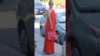 Jennifer Lopez Stuns in a Red Halterneck Backless Dress at The Ivy in LA | #style