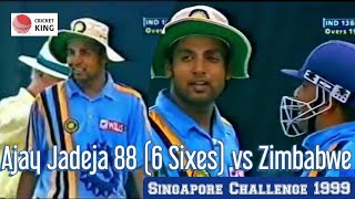 Ajay Jadeja 88 retired hurt vs Zimbabwe @ Singapore 1999