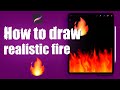 How to draw realistic fire in Procreate under 30 seconds (tutorial for beginners)| IPad Pro #shorts