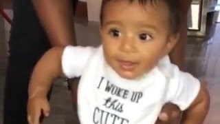 DJ Khaled son Asahd trying to take his first steps