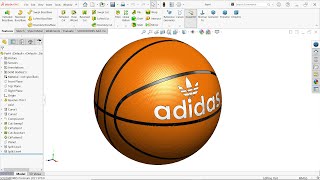 Basketball in SolidWorks (Composite Curve and Project Curve)