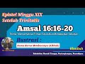 Khotbah Amsal 16:16-20 II Epistel Minggu XIX Setelah Trinitatis