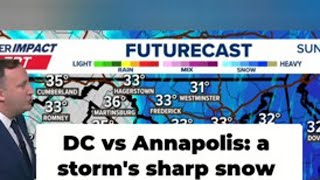 How much snow? DC vs. Annapolis see a sharp difference in the snow map