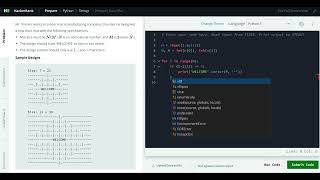 Hackerrank Python Solution #9 Strings - Python: Designer Door Mat