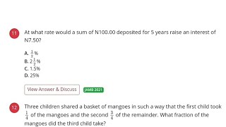 2021 JAMB Question 11 | Simple Interest
