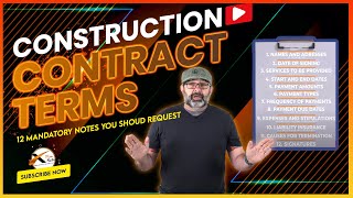 Construction Contract Terms Explained - 12 Must Have Terms In Your Contract
