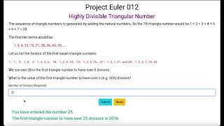 Project Euler 012 - Highly Divisible Triangular Numbers