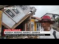 rumah miring akibat gempa cianjur