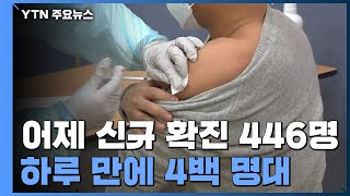 어제 신규 확진 446명...전날보다 100명이나 늘어 / YTN