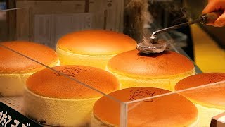 Japanese Street Food - JIGGLY CHEESECAKE Uncle Rikuro's Cheese Cake Osaka Japan