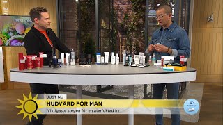 Hudvård för män – trolla bort påsar under ögonen - Nyhetsmorgon (TV4)