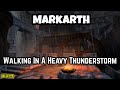 Skyrim, A Walk Around Markarth - Heavy Rain & Thunderstorm - Night Time Ambience To Help You Sleep.