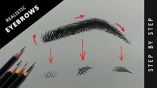 How to draw Realistic Eyebrows for BEGINNERS