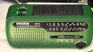 Degen DE 13 solar crank radio review