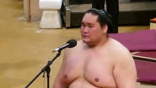 4度目の優勝インタビュー！照ノ富士（2021年5月23日日５月場所千秋楽）Terunofuji Victory Interview, May 23 2021 day15