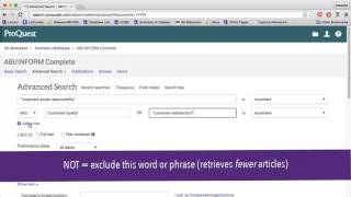 Using Library Databases: ABI/Inform Complete & Business Source Complete