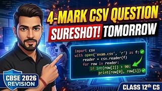 The Sureshot 4-Mark CSV Programming Question for Tomorrow's Board Exam! Class 12th CS CBSE 2026