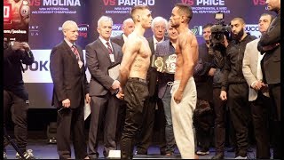 RYAN BURNETT v - YONFREZ PAREJO -OFFICIAL WEIGH IN \u0026 HEAD TO HEAD / JOSHUA v PARKER