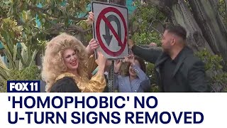 Officials removed the last 'No U-Turn' signs