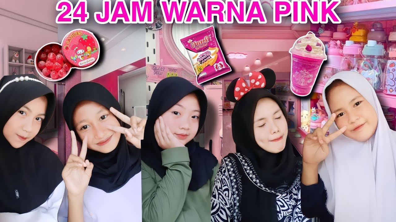 24 JAM WARNA PINK! 😱 #challenge - YouTube