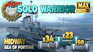 Aircraft Carrier Midway: SOLO WARRIOR on map Sea of Fortune - World of Warships
