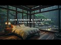 Peaceful Night Rain Sounds & Relaxing Piano Music | Warm Bedroom Space for Sleep, Stress Relief