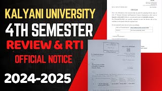 Kalyani University 4th semester review \u0026 rti official notice 2024-25