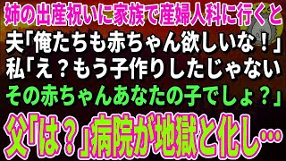 【スカッとする話】姉の出産祝いに家族と産婦人科に行くと夫「俺たちも赤ちゃん欲しいな！」私「え？その赤ちゃんあなたの子でしょ？」父「は？」→病院が地獄と化し…【修羅場】