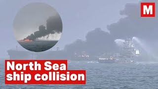 Oil tanker and cargo ship collide in North Sea