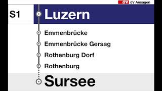 SBB Ansagen • S1 Baar – Zug – Rotkreuz – Luzern – Sursee