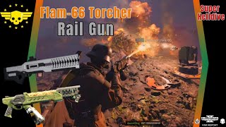 HELLDIVERS 2:Flam-66 Torcher \u0026 Rail Gun Gameplay|Super Helldive Difficulty