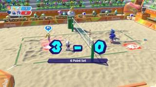 Mario & Sonic at the Rio 2016 Olympic Games (Wii U) Beach Volleyball with Peach & Rouge