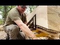 cutting the biggest log my portable sawmill can handle