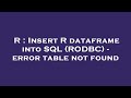 R : Insert R dataframe into SQL (RODBC) - error table not found