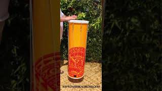 14” Solid Body Pahu Tupai with Vinyl: Pasifika Drums and Custom Wood Carvings