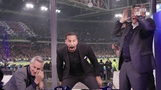 Ferdinand, Hoddle, and Lineker celebrate Spurs' winner!