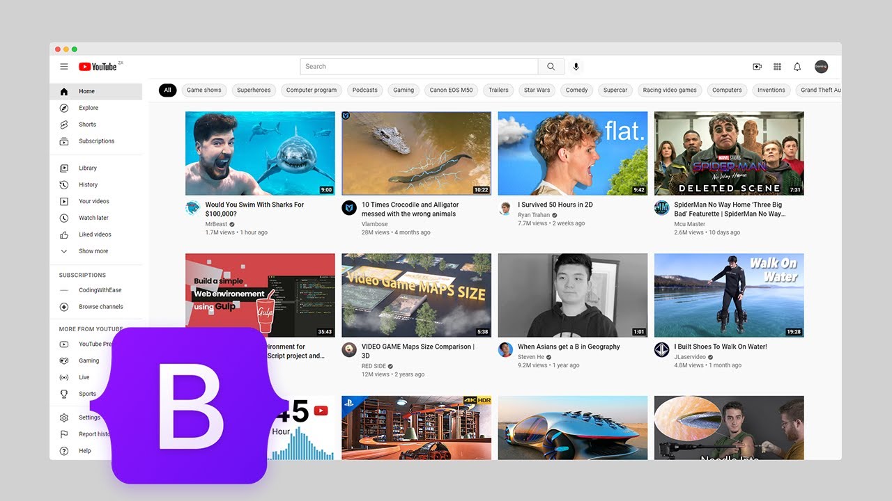 Build A YouTube Clone UI With Bootstrap 5 - YouTube