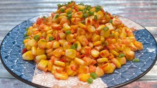 ពោតឆាបង្គារក្រៀម /  Stir fried corn with Dried Shrimps