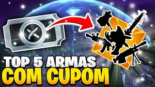 💥 TOP 5 ARMAS PARA RESGATAR COM SEU CUPOM - FORTNITE SALVE O MUNDO