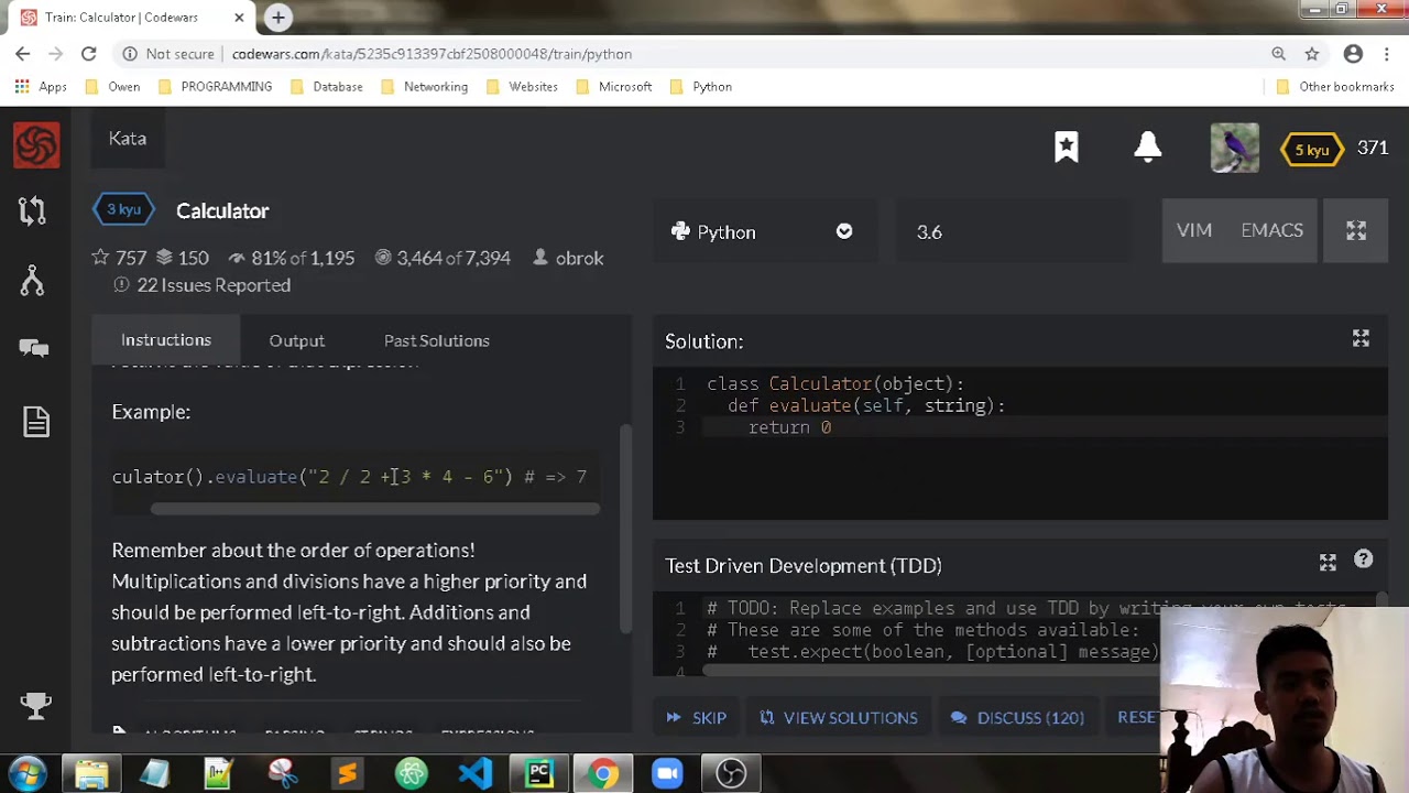Calculator 3 Kyu From Codewars Youtube
