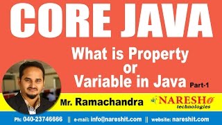 What is Property or Variable in Java Part 1 | Core Java Tutorial | Mr. Ramachandra