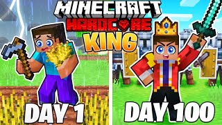I Survived 100 DAYS as a KING in HARDCORE Minecraft!