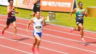 400m의  최강자! 김의연 금빛 질주, 남자 일반부 400m 결승, 최기만, 박찬양.